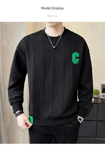 Sudadera Casual De Invierno Con Cuello Redondo Y Forro Polar