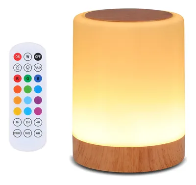 Luminaria Led De Abajur Rgb Recarregavel C/ Touch E Controle Branco 127/220v