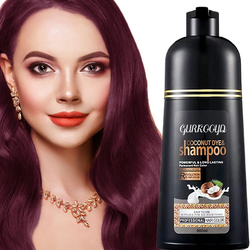 Champu Rojo Para Cabello Rojo, Tinte Natural De Cobertura De