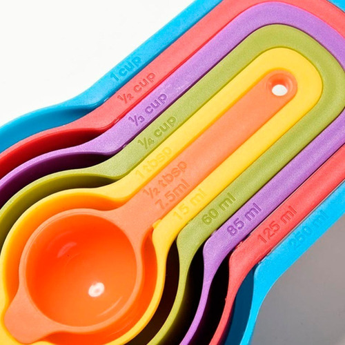 Set De 6 Cucharas Tazas Medidoras De Colores