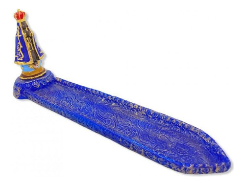 Incensário Régua Nossa Senhora Aparecida 24 Cm Azul