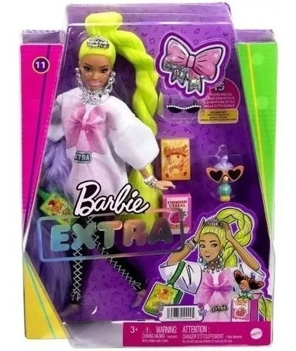 Boneca Barbie Extra Cabelo Verde Neon E Pet Hdj44 Mattel