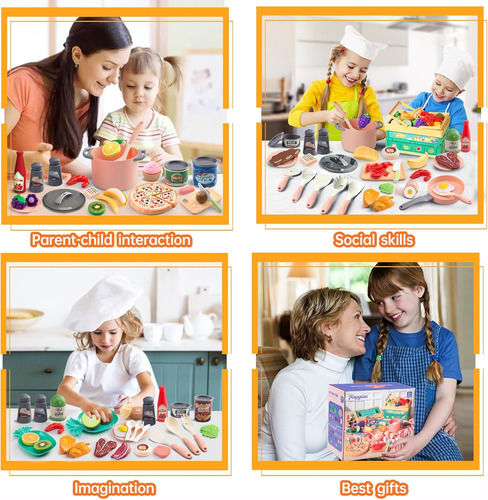 Set De Juego De Cocina De 80 Piezas, Para Ninos Pequenos ...