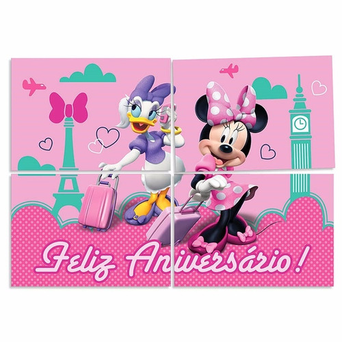 Painel Gigante Cartonado Minnie Rosa