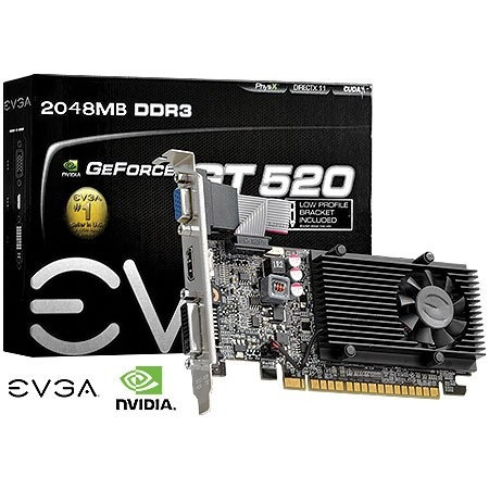 Placa De Video Geforce Nvidia Gt 520 2gb Ddr3 64 Bits Dvi-i