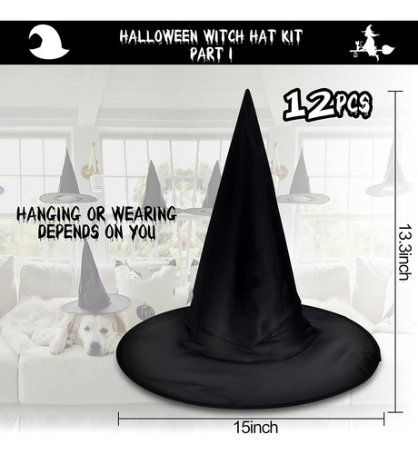 Linaye Halloween Witch Hat Xxl Kit - 12 Pc Sombreros De Bruj