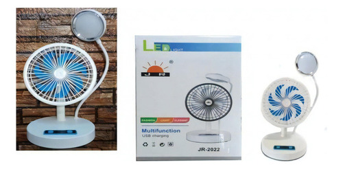 Ventilador Recargable De 3 Velocidades, Con Lampara Led Cantidad De Aspas 7 Color De La Estructura Blanco Color De Las Aspas Blanco Diámetro 16 Cm Material De Las Aspas Plástico