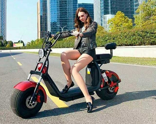Scooter Moto Eléctrica Harley Doble Asiento 1500w +potencia