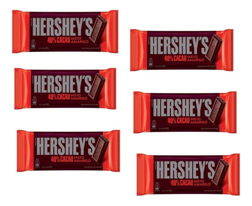 Hersheys Tableta 92gr 40% Cacao Medio Amargo X6
