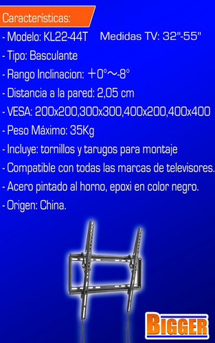 Soporte Tv Led 32 40 42 43 49 50 55 Basculante Inclinacion