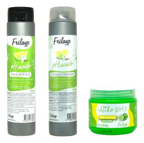 Combo Frilayp Shampoo + Acondicionador + Máscara - Ph Ácido