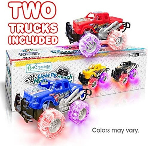 Luz Up Monster Truck Set Para Niños Por Artcreativit