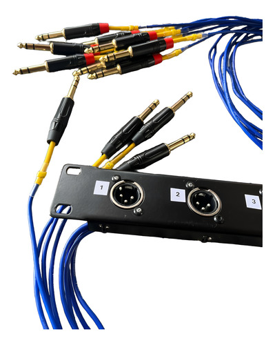 Kit Régua Xlr 8 Entradas + Kit 8 Vias Para Mesa Ui24 Com Y