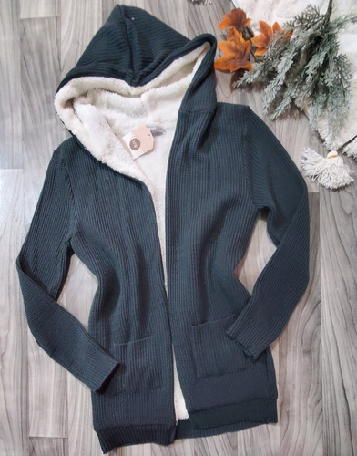 Cardigan Tejido Borrega Unitalla Extra Abarca 38 40