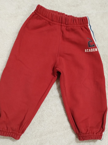 Pantalón Bebé Niño Rojo Con Puño Talle 9/12 Meses Marca Tex