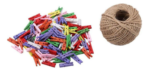 200 Unids Coloridas Pinzas Para La Ropa De Madera Mini Clips