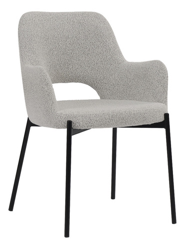 Set De 2 Sillas De Comedor 3038 Shcola Estructura de la silla Negro Asiento Blanco Diseño de la tela Liso
