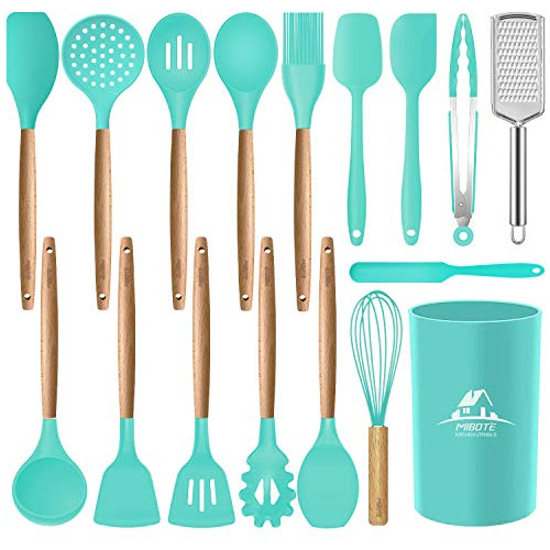 17 Pcs Silicone Cooking Kitchen Utensils Set With Holde...