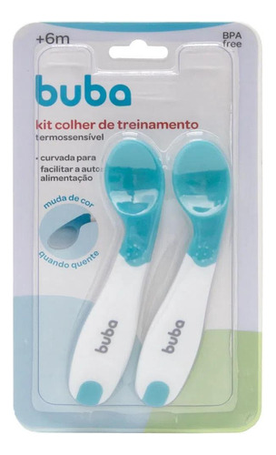 Kit Colher De Treinamento Termossensível Curvada - Azul