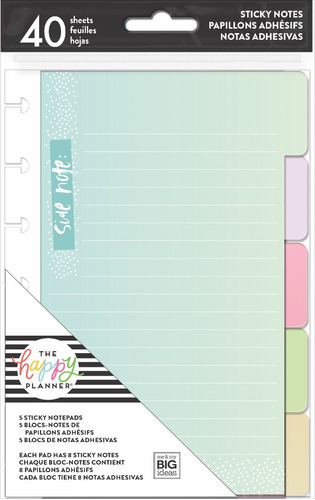 Bloc Notas Adhesivas Tipo Post-it Hoja Happy Planner Divisor Color Pasteles