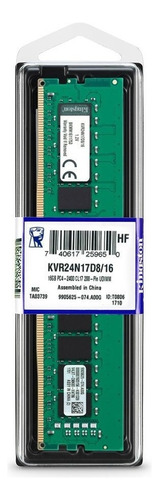 Memoria Kingston Ddr4 16gb 2400 Cl17, Kvr24n17d8/16