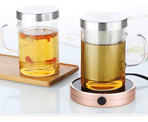Taza De Té De Vidrio Con Infusor, Filtro Y Tapa De Borosilic