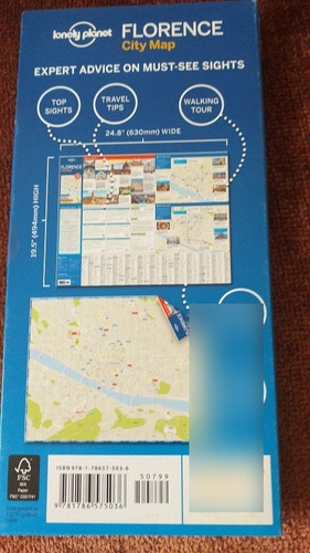 Mapa: Florence City Map, Lonely Planet. Edición 2017.