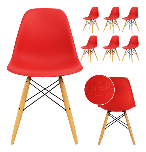 Set 6 Sillas Eames Minimalista Para Jardin Salas Comedor