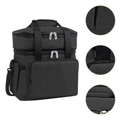 Bolsa De Refrigerador Isolado 18l Saco Térmico De Preto