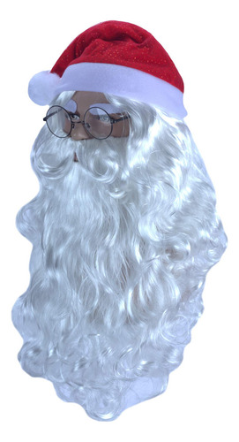 Angelaicos Santa Claus Peluca Barba Sombrero Gafas Conjunto