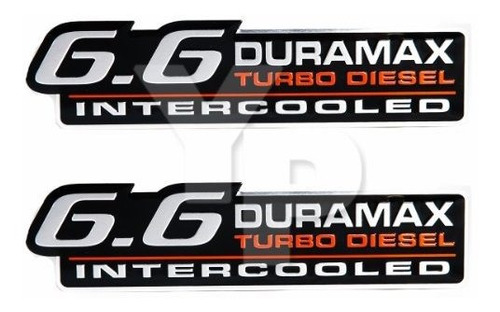 6,6 litro Duramax Turbo Diesel Aluminio Emblemas  6.5  Larg