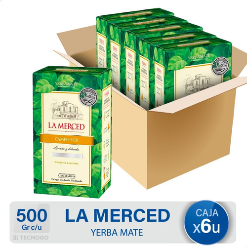 Yerba Mate La Merced Campo Sur Sin Tacc Pack X6 Unidades