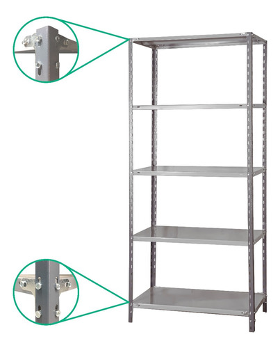 Estantería Metálica Rack 60k 42x90x200m 5 Estantes C/ref