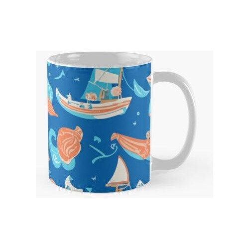 Taza Patrones De Aventuras Náuticas Calidad Premium