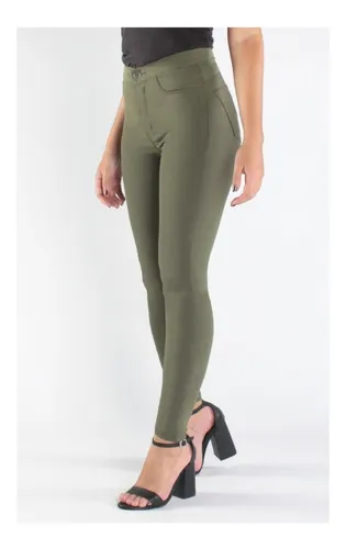 Pantal n Chupin Bengalina Elastizada Verde Militar Nahana