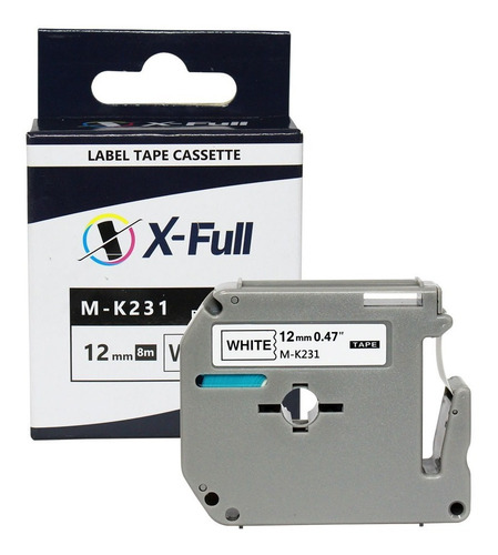 Fita Compatível Pt70 M-k231 12mm Branco - Xfull
