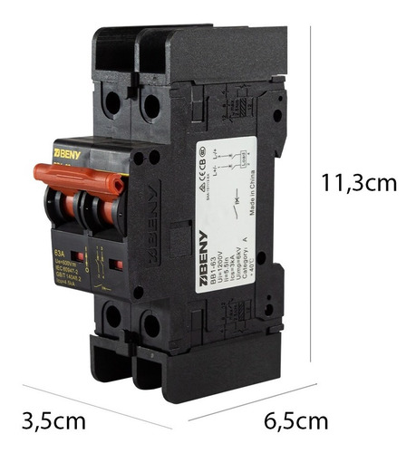 Termica Corriente Continua 63a H/ 600v 2p P/ Energia Solar