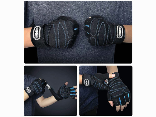 Imagen 9 de 10 de Guantes De Gimnasio Ejercicio Pesas Entrenamiento Y Trekking