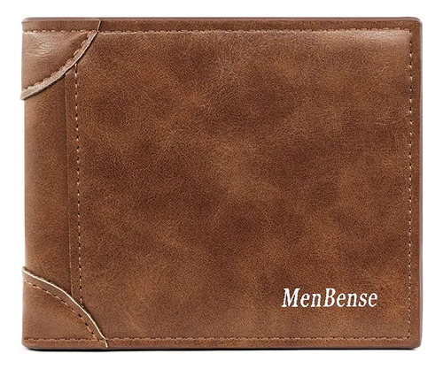 Cartera Corta Simple De Pu For Hombre Con Bolsillo For Mon