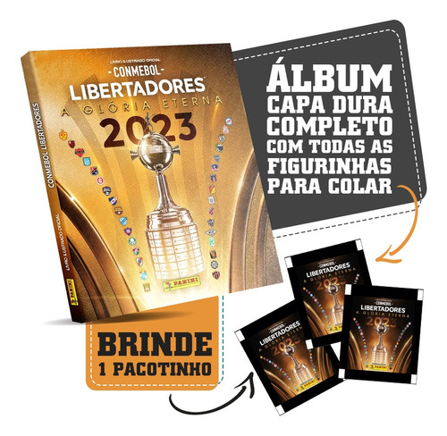 Álbum Copa Libertadores 2023 Metalizado Completo Para Colar