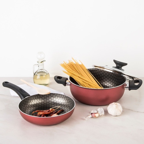 Batería De Cocina 10 Piezas Cinsa Magnífica Rojo Metálico