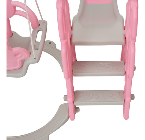Juego De Tobogán Y Columpio Para Niños Pequeños, 5 En 1 Inte Rosa