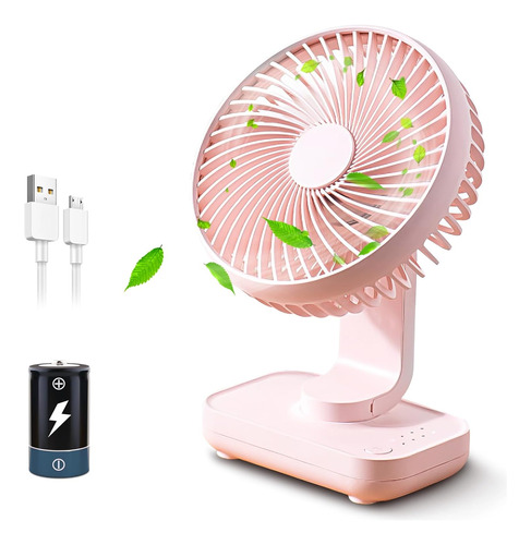 Ventilador De Escritorio Batería Usb Recargable Ventil...