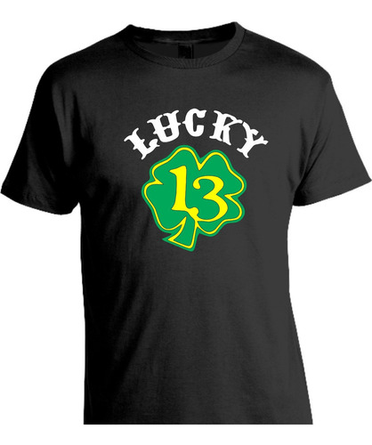 Remera Fierrera Hot Rod Lucky 13 Bastards Trebol Algodon