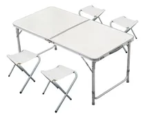 Comprar Mesa Plegable Aluminio Camping Playa 120 Cm 4 Sillas Alpina