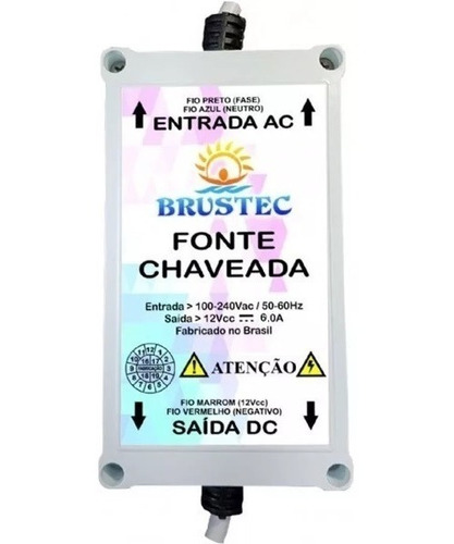 Fonte Chaveada 6a 12v Brustec Para Ligar Leds Monocromáticos