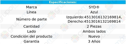 2 Coples Dirección Chevrolet C30 71 Al 91 Syd Línea Azul