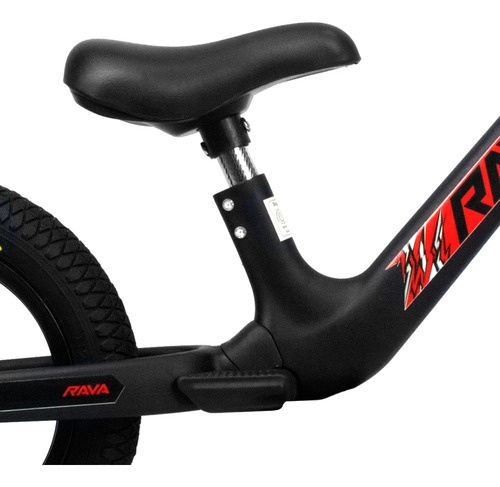Bicicleta Infantil Balance Equilíbrio Rava Buddy 2 Sem Pedal Cor Preto/vermelho