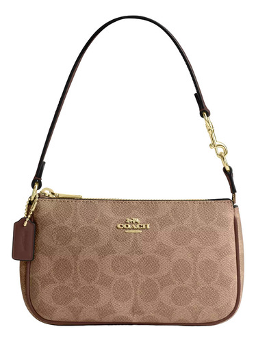Bolsa De Mano Coach Signature Canvas Color Tan/brown