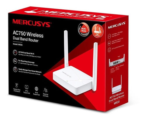 Router Mercusys Inalámbrico Ac750 Dual Band Mr20